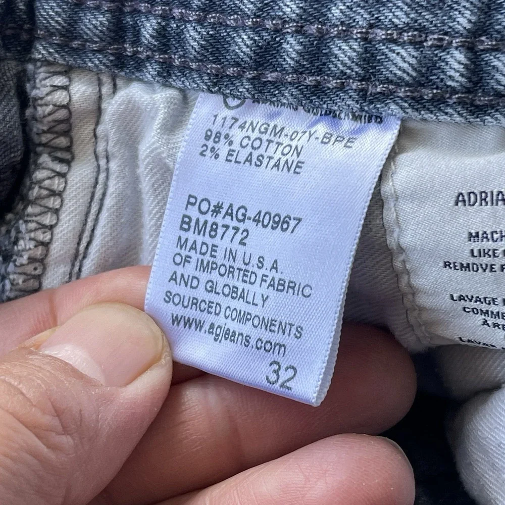 AG Adriano Goldschmied Jeans The Graduate Tailored Leg Mens 32x28 Gray Ripped